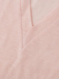 Top V for woman 100% Capri pink linen top detail