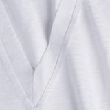 Top V  for woman 100% Capri white linen top detail Top V  for woman 100% Capri white linen top detail