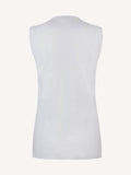 Top V for woman 100% Capri white linen top back