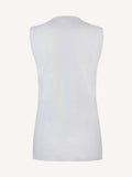 Top V for woman 100% Capri white linen top back Top V for woman 100% Capri white linen top back