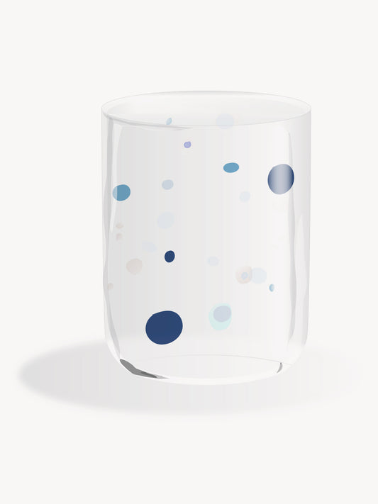 Hand Blown Water Glass Harlequin