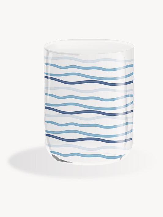 Hand Blown Water Glass Wave