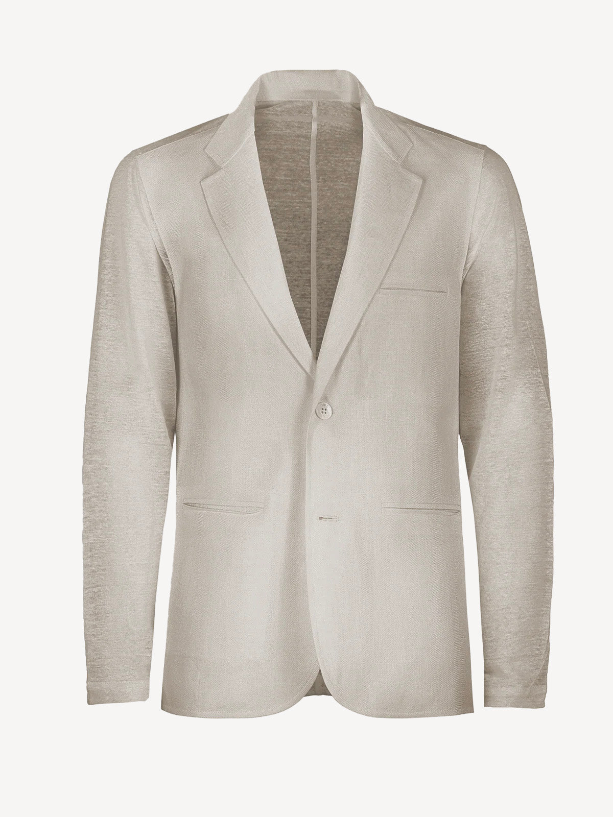 Sud Man natural linen jacket, front view – 100% Capri