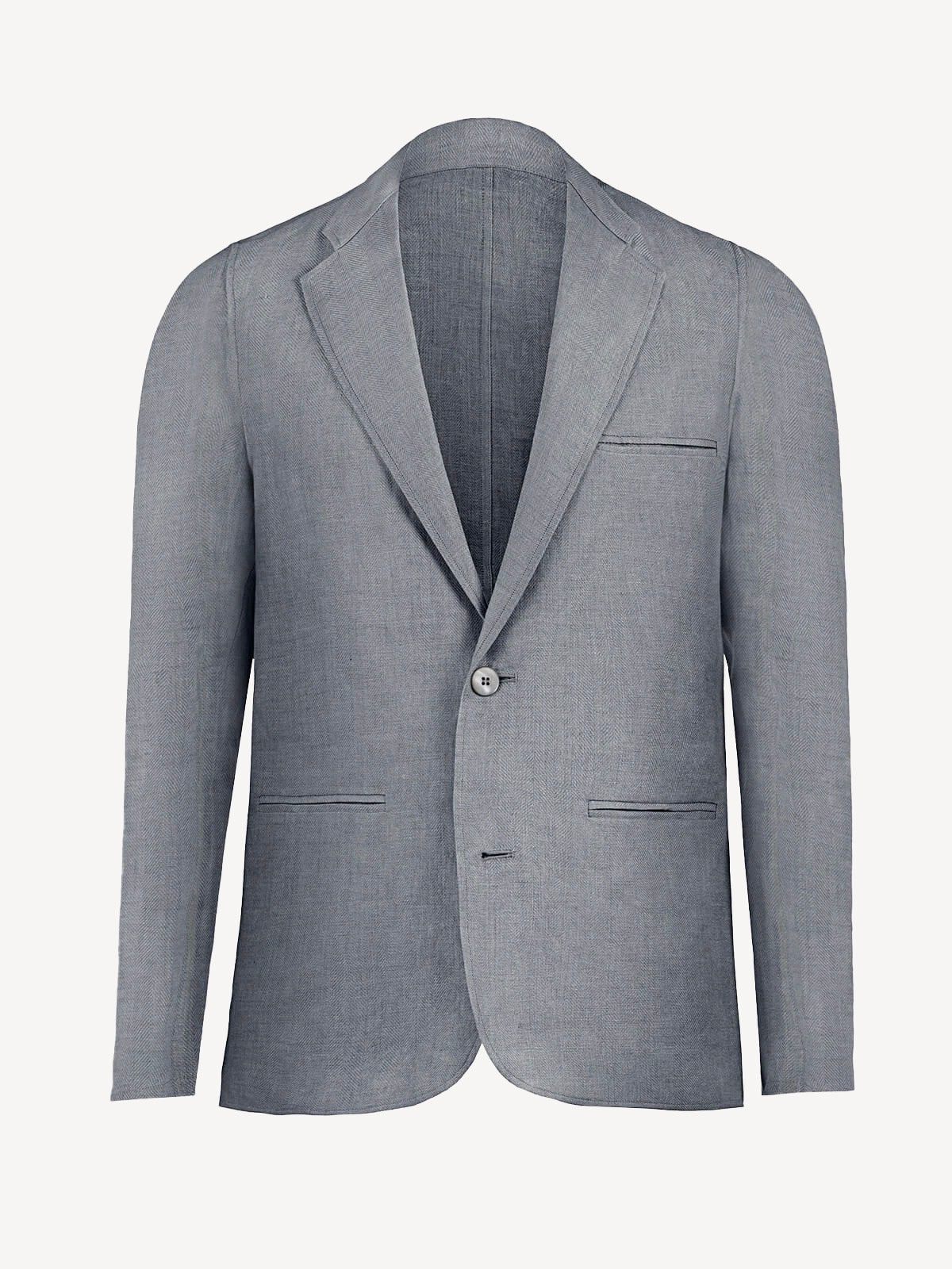 Sud Man dark grey linen jacket, front view – 100% Capri