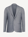 Sud Man dark grey linen jacket, front view – 100% Capri