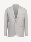 Sud Man light grey linen jacket, front view – 100% Capri
