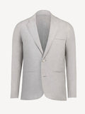 Sud Man light grey linen jacket, front view – 100% Capri