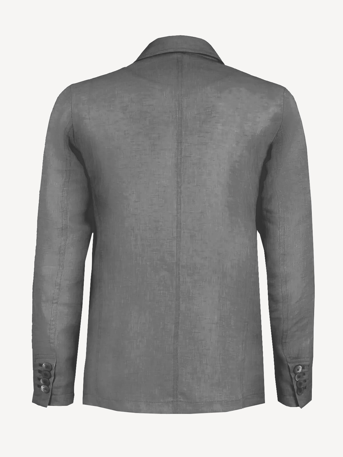 Back view of St Tropez dark grey linen jacket – 100% Capri