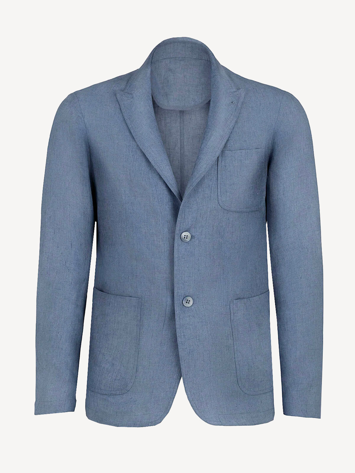 St Tropez jeans linen jacket, front view – 100% Capri