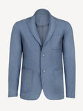 St Tropez jeans linen jacket, front view – 100% Capri