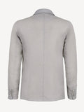 Back view of St Tropez light grey linen jacket – 100% Capri