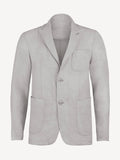 St Tropez light grey linen jacket, front view – 100% Capri