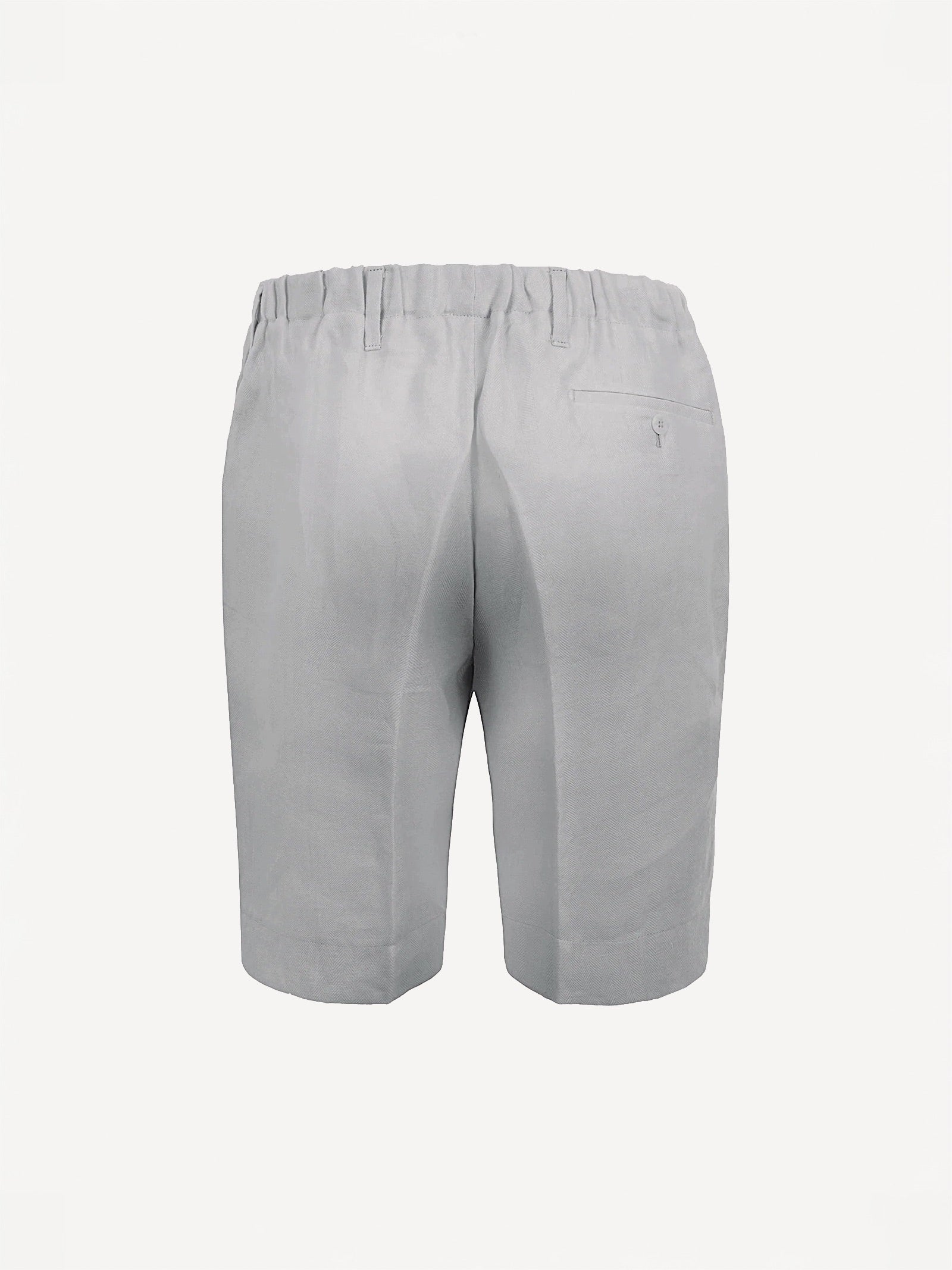 Back view of Capri® light grey linen bermuda shorts – 100% Capri