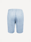 Back view of Capri® aquamarine linen bermuda shorts – 100% Capri
