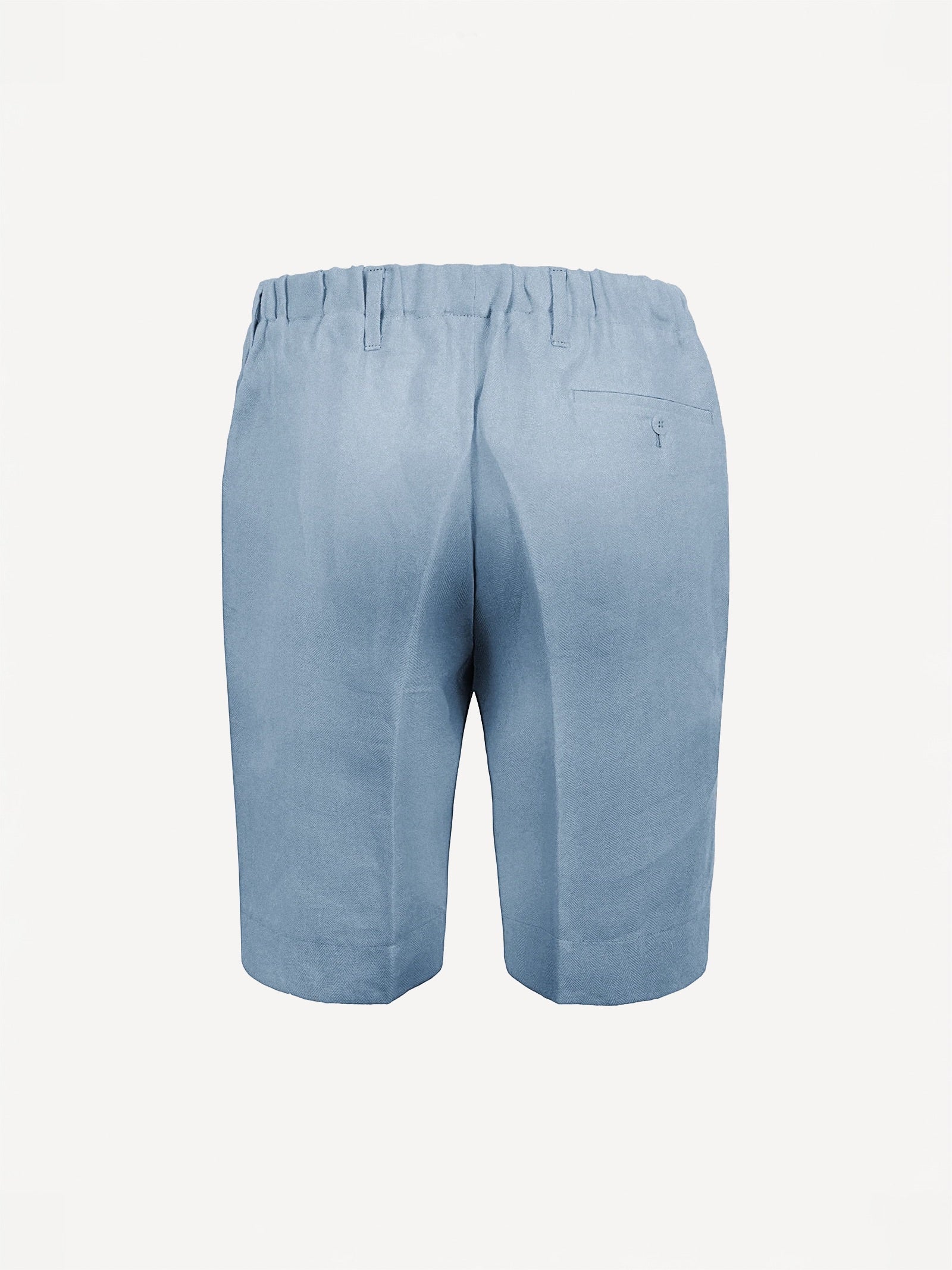 Back view of Capri® linen denim bermuda shorts Sole Mio edition – 100% Capri