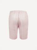 Back view of Capri® pink linen bermuda shorts – 100% Capri
