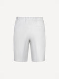 Back view of Capri® white linen bermuda shorts – 100% Capri
