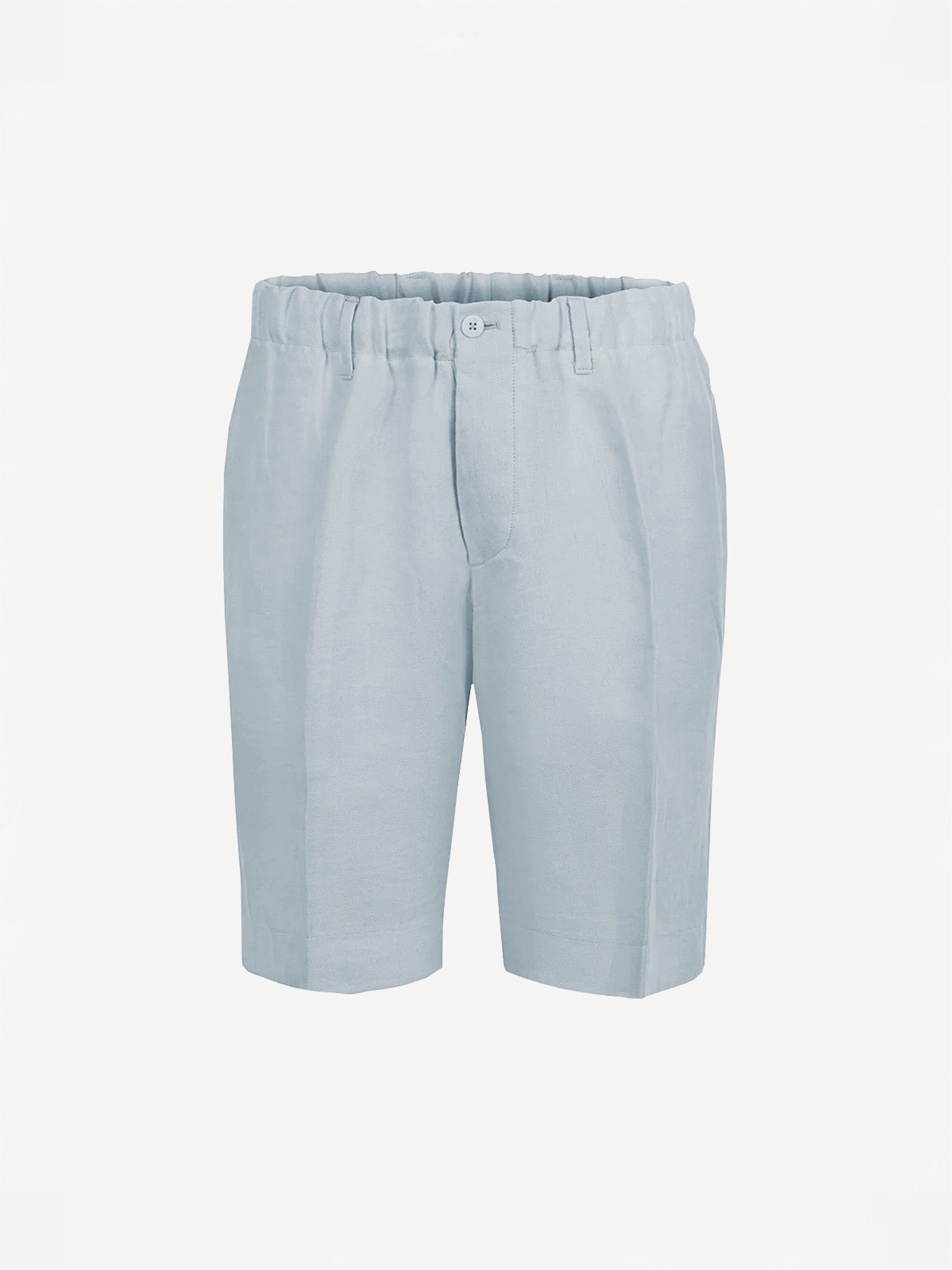 Capri® linen denim bermuda shorts, front view – 100% Capri