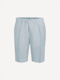 Capri® linen denim bermuda shorts, front view – 100% Capri