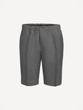 Capri® dark grey linen bermuda shorts, front view – 100% Capri