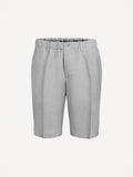 Capri® light grey linen bermuda shorts, front view – 100% Capri