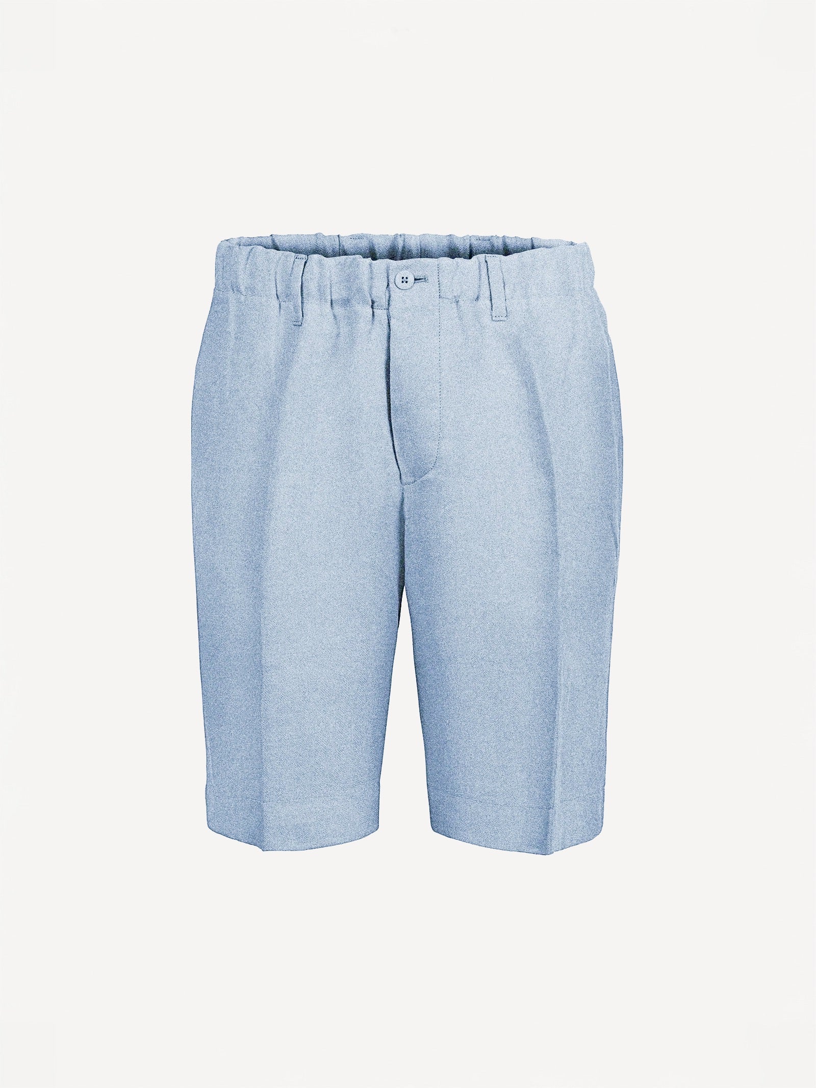 Capri® aquamarine linen bermuda shorts, front view – 100% Capri