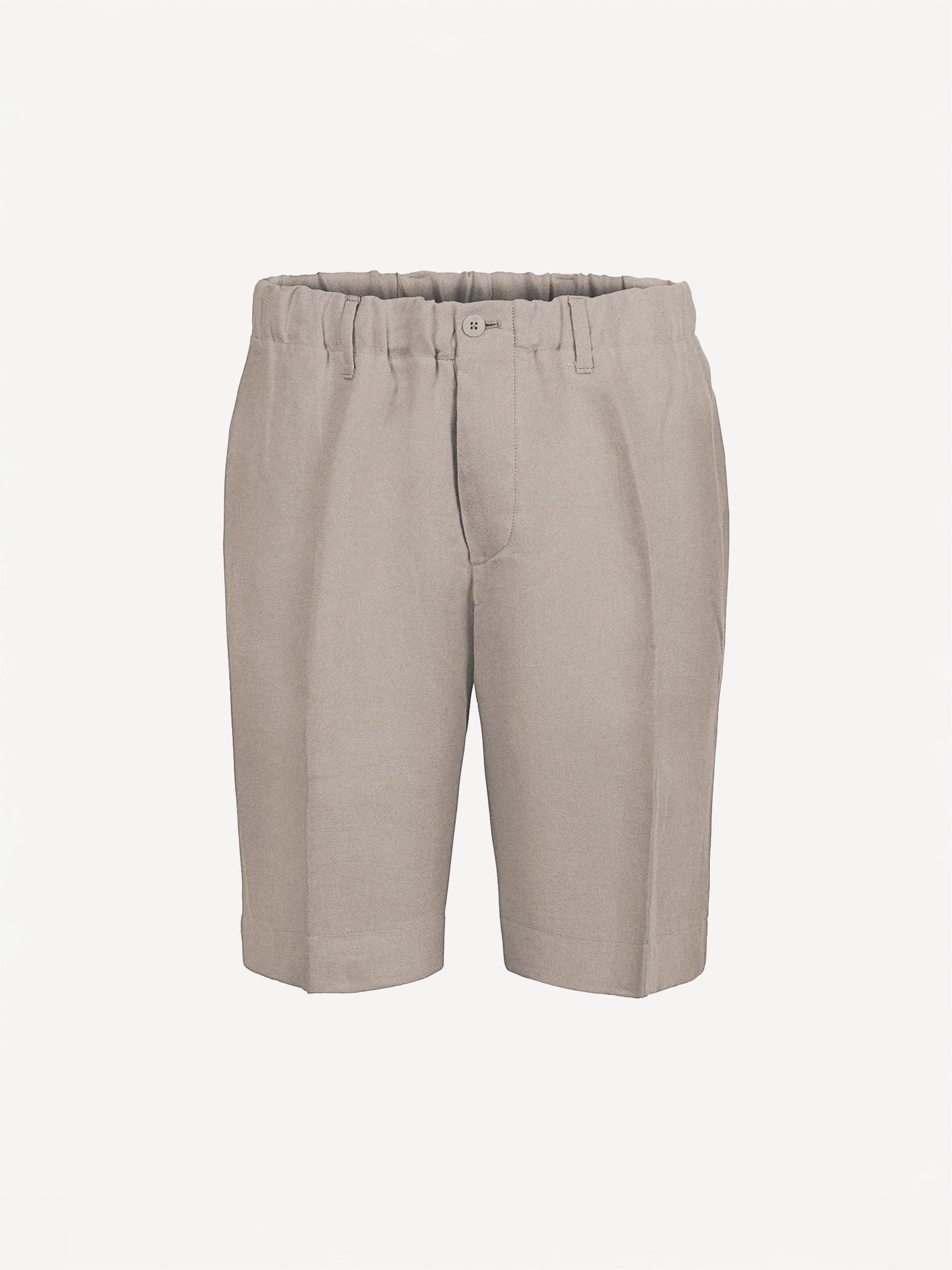 Capri® nut linen bermuda shorts, front view – 100% Capri