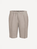 Capri® nut linen bermuda shorts, front view – 100% Capri