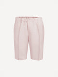 Capri® pink linen bermuda shorts, front view – 100% Capri