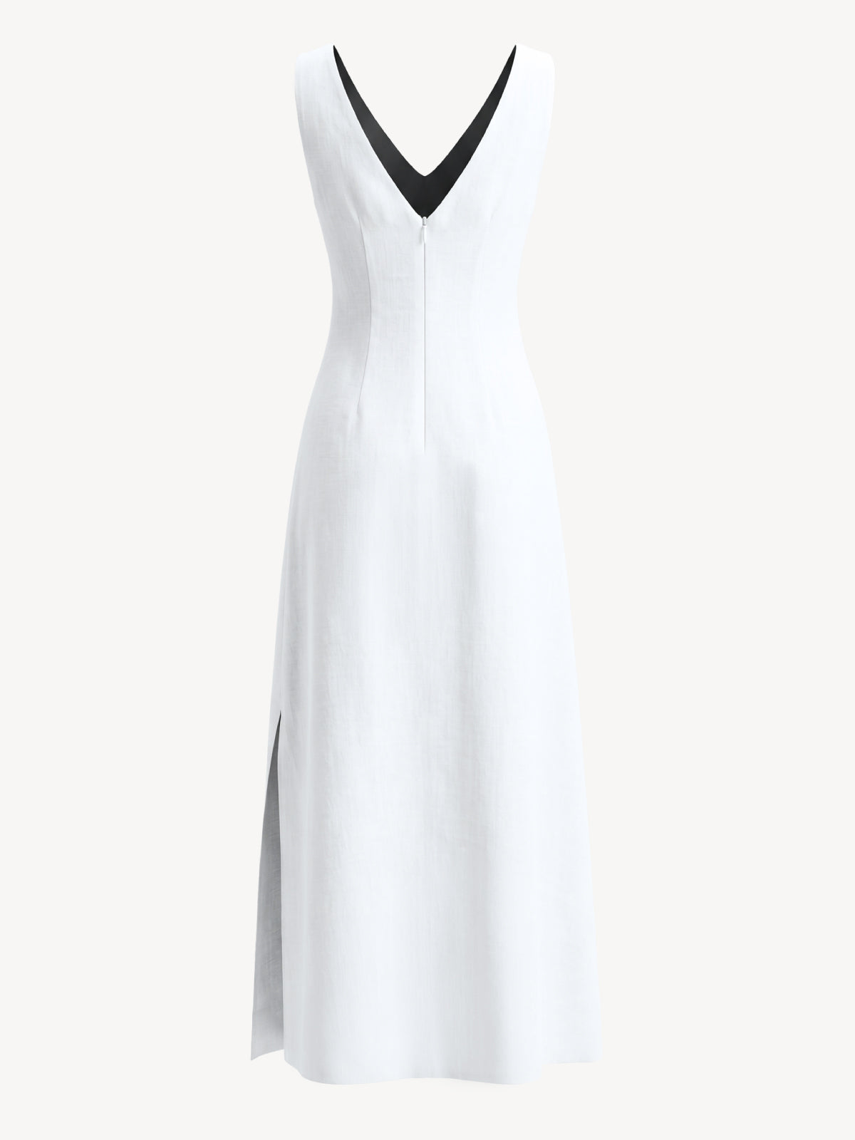 Back view of Sofi white linen dress – 100% Capri