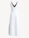 Back view of Sofi white linen dress – 100% Capri