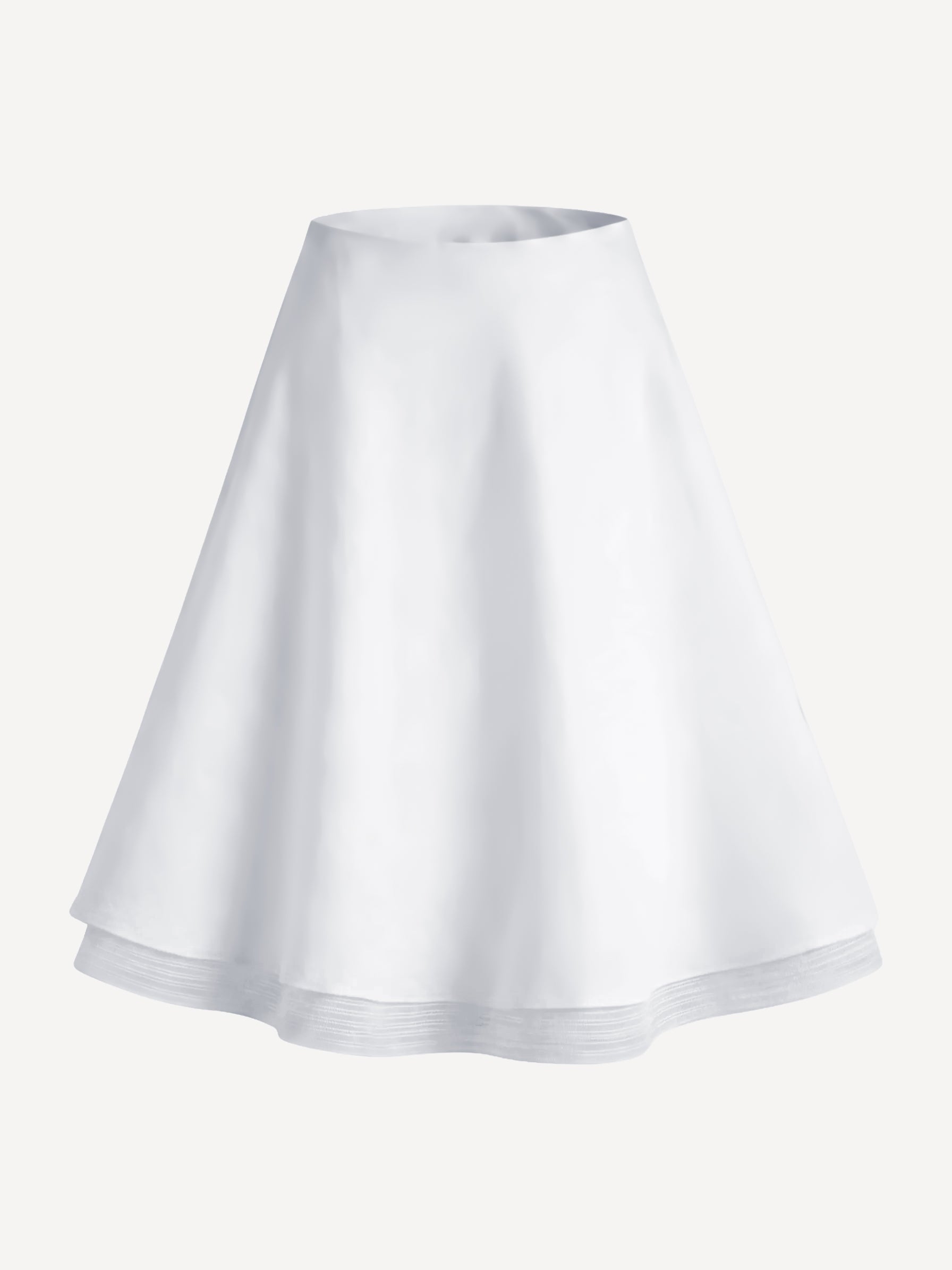 Capri® white linen skirt with flared silhouette, front view – 100% Capri