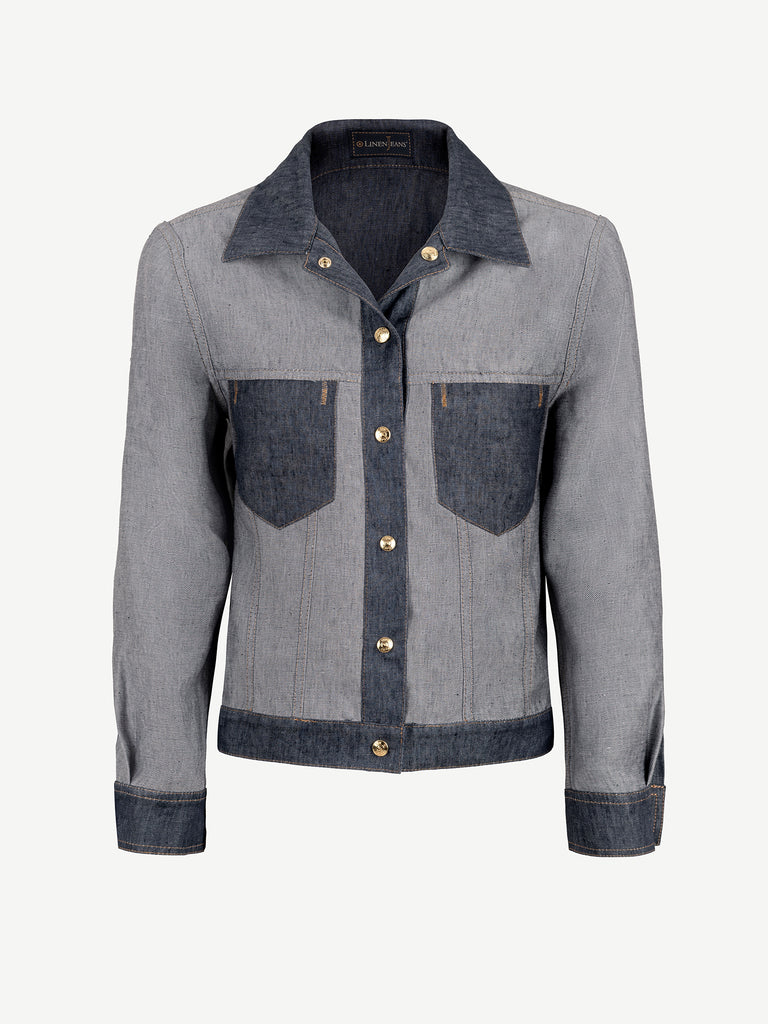 Neive Reversible Woman Jacket in LinenJeans® | 100% Capri