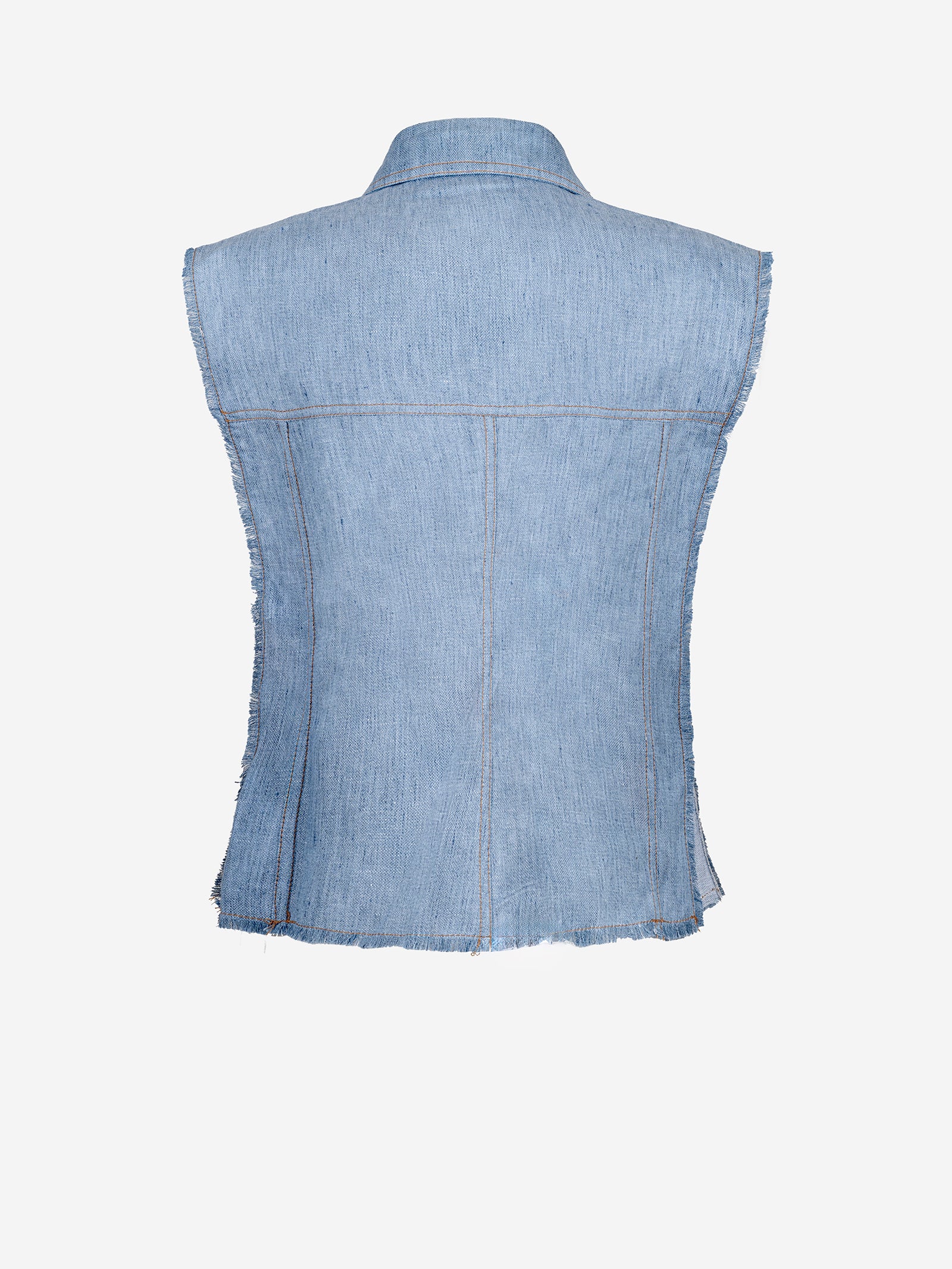 Gilet Sfrangiato Denim