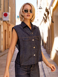 Gilet Sfrangiato Denim