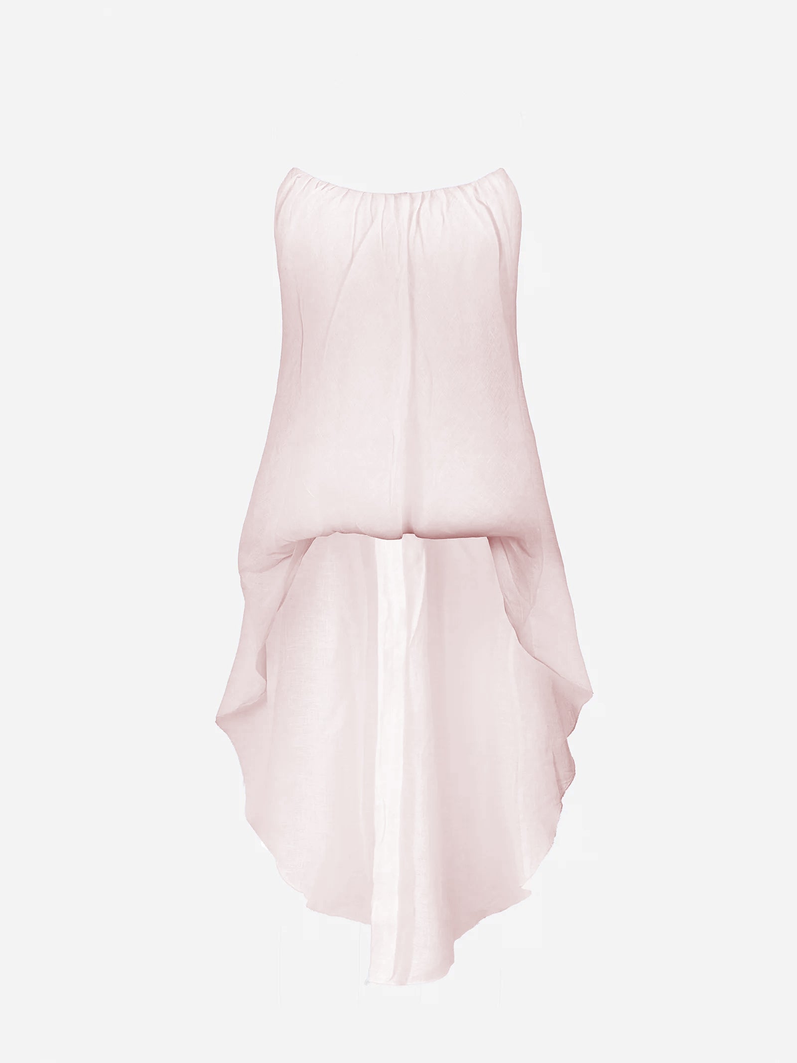 Elegant Porto Top in 100% linen with boned corset bodice and flowing gauze overlay, made in Italy