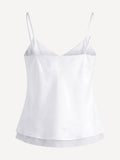 Back view of Capri® white linen top with thin adjustable straps – 100% Capri