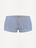 Linen Shorts Pants Zip