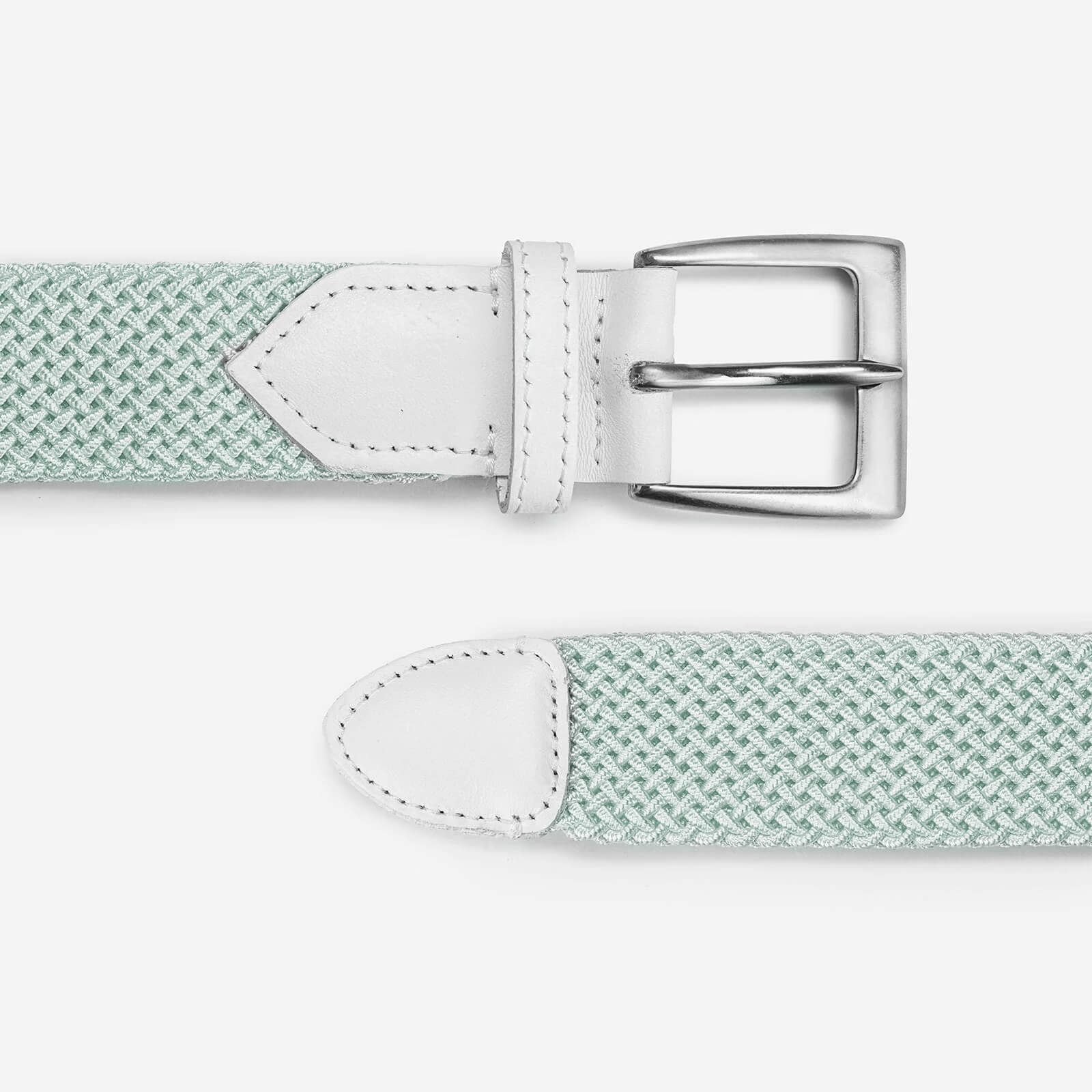 Belt 8/35 monocolor 100% Capri aquamarine leather belt detail 