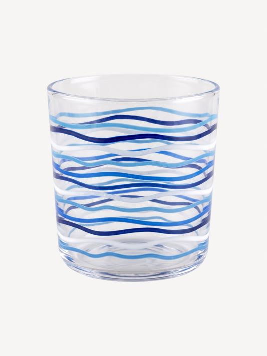 Hand Blown Water Glass Wave