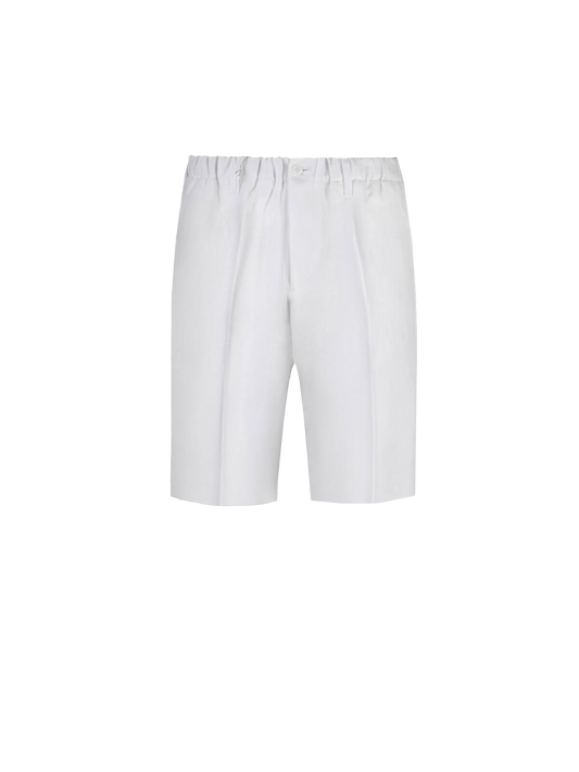 Bermuda Capri for men 100% Capri white linen pant front 