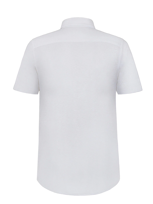 Camicia Portofino for man 100% Capri linen white t-shirt back