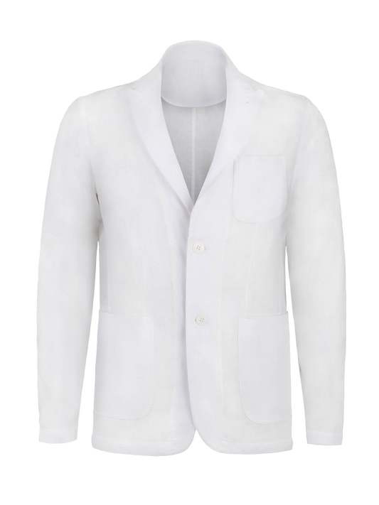 Giacca St. Tropez 100% Capri white linen jacket for man front