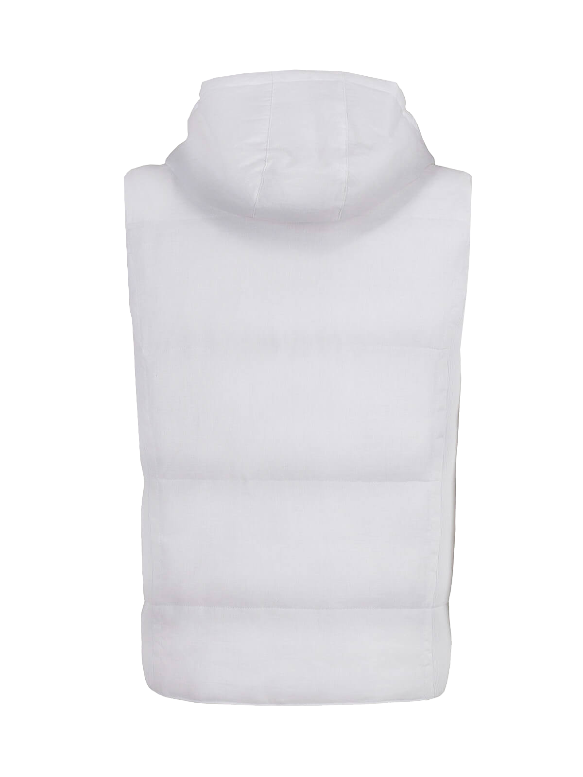 Gilet Cappuccio 100% Capri white linen gilet back