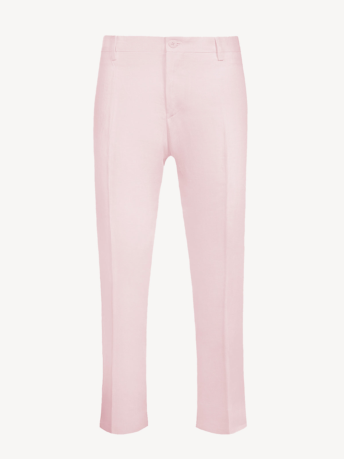 Pantalone New Capri for woman  100% Capri pink linen pant front