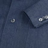 Giacca St. Tropez 100% Capri blue linen jacket for man  detail