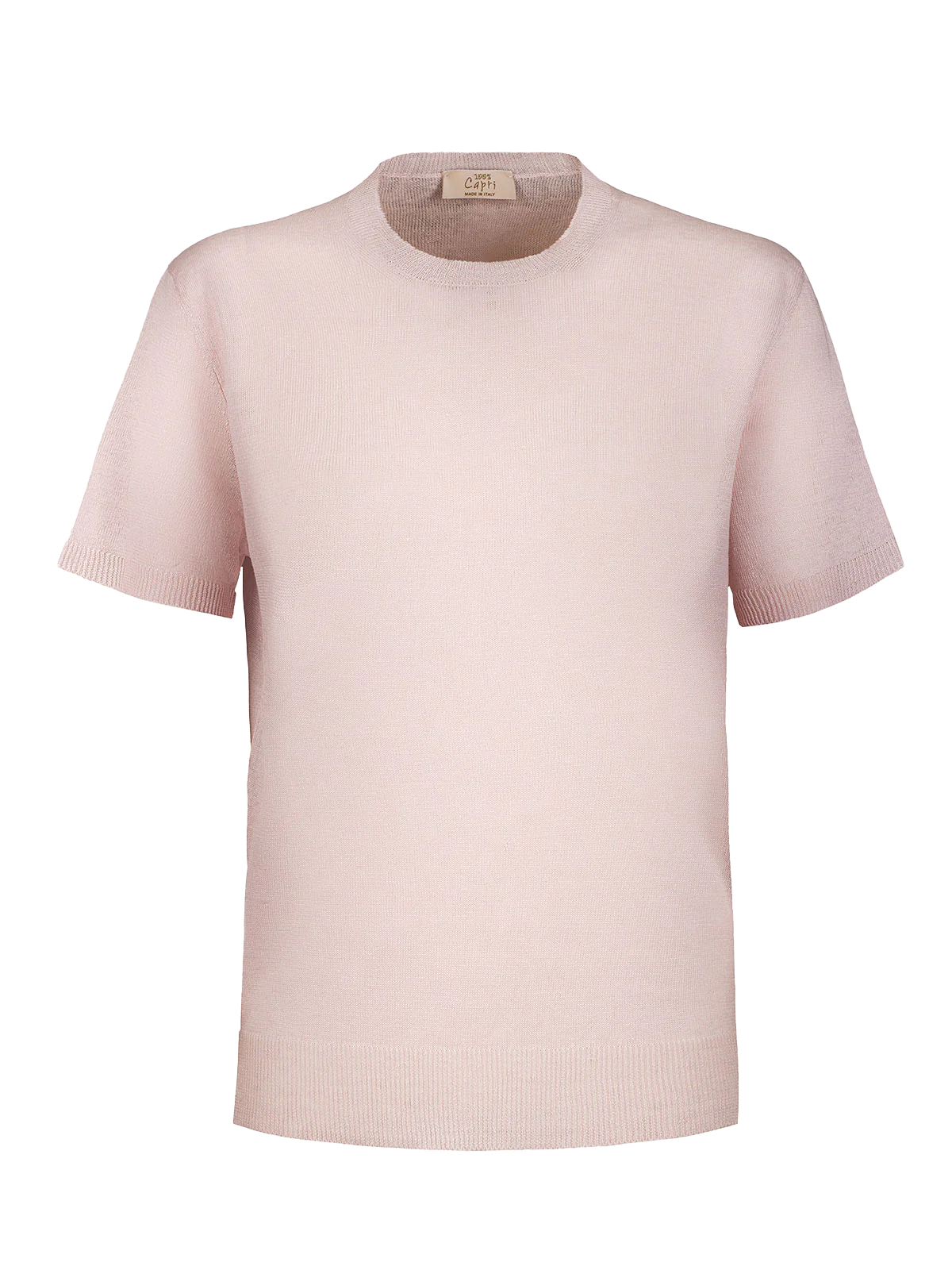 T-Shirt M/C 100% Capri pink linen t-shirt front