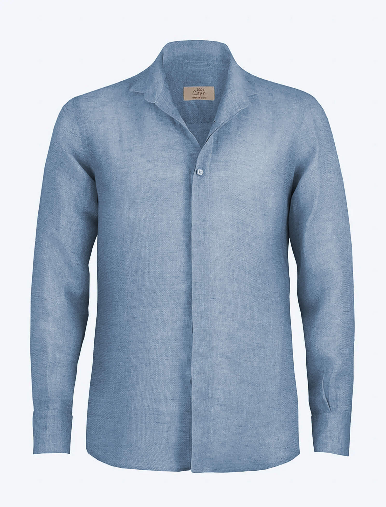 Tiberius Linen Shirt Jeans front 100% Capri