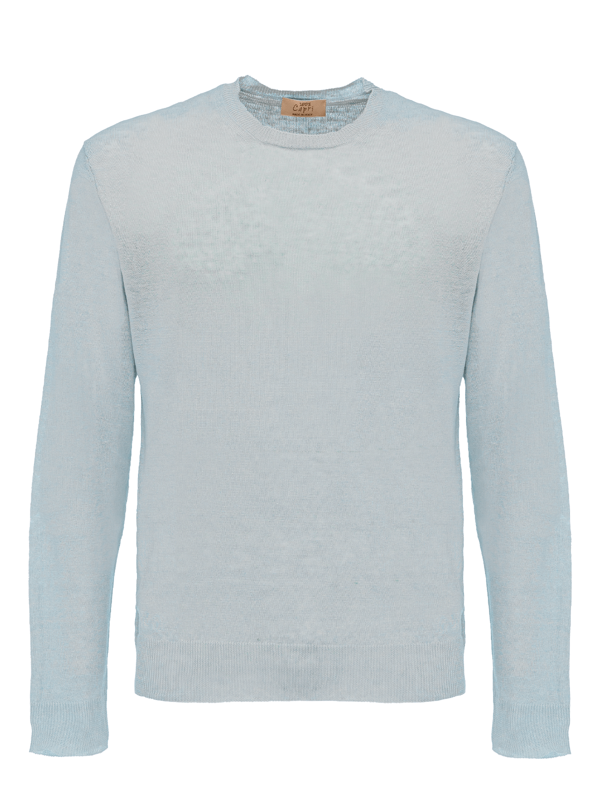 T-Shirt M/L for man 100% Capri linen aquamarine t-shirt front