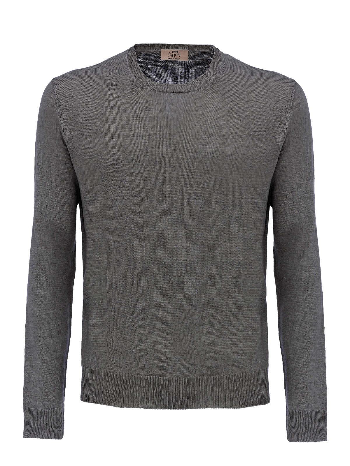 T-Shirt M/L for man 100% Capri linen dark grey t-shirt front